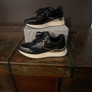 Aldo Black and Gold Women's Sneakers